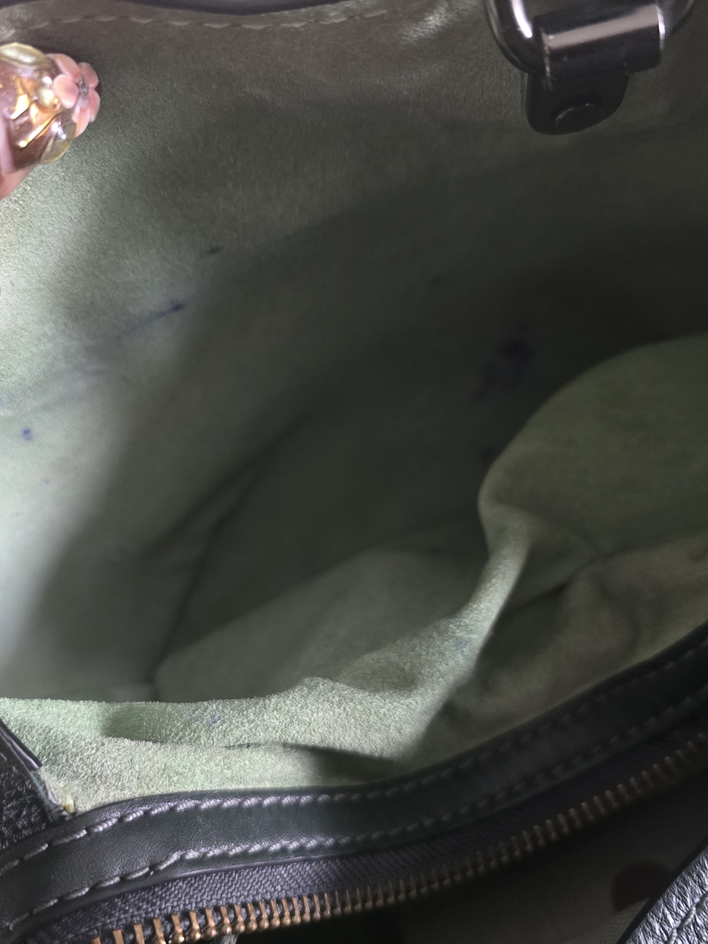 Coach Rogue Pebbled Leather Satchel Dark Green / Black Refurbished - Picture 5 of 8
